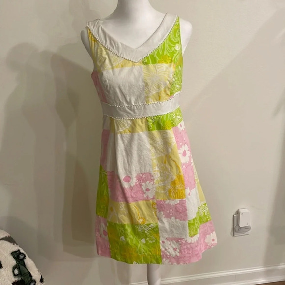 Lilly Pulitzer Multi Fresh Picked Patch Patchwork Dress - Picture 1 of 13